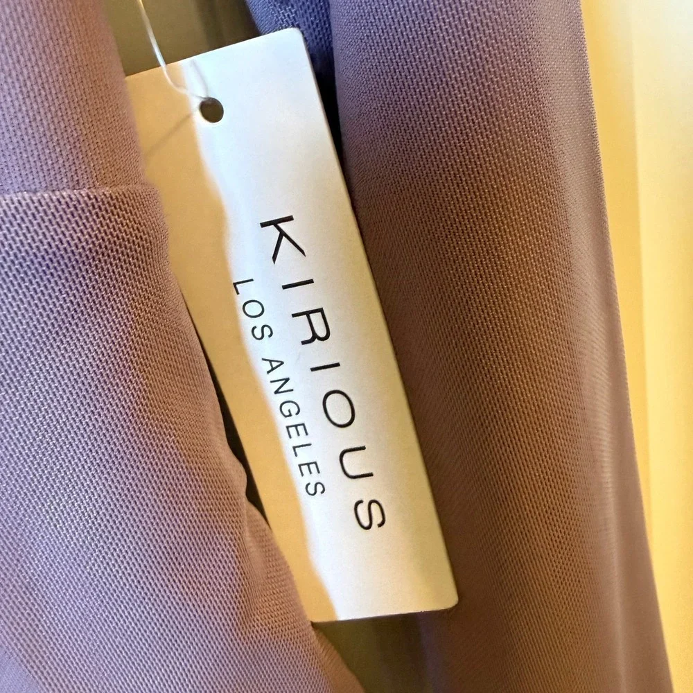 KIRIOUS‎ Los Angeles Purple Ruched Sweetheart Neckline Lettuce Trim Crop Top M